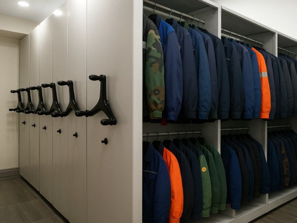 мобильные стеллажи для одежды